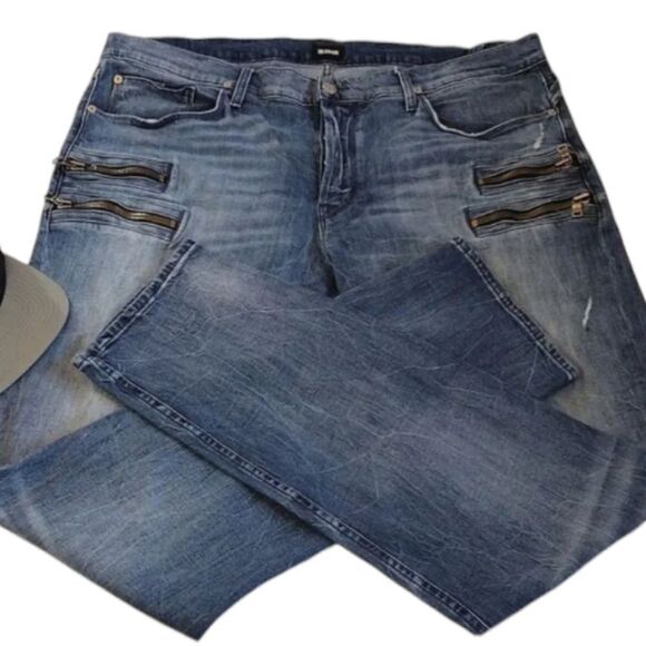 Hudson The Broderick Slouchy Skinny Zipper Constructed Jeans Men's 42 - Picture 5 of 14